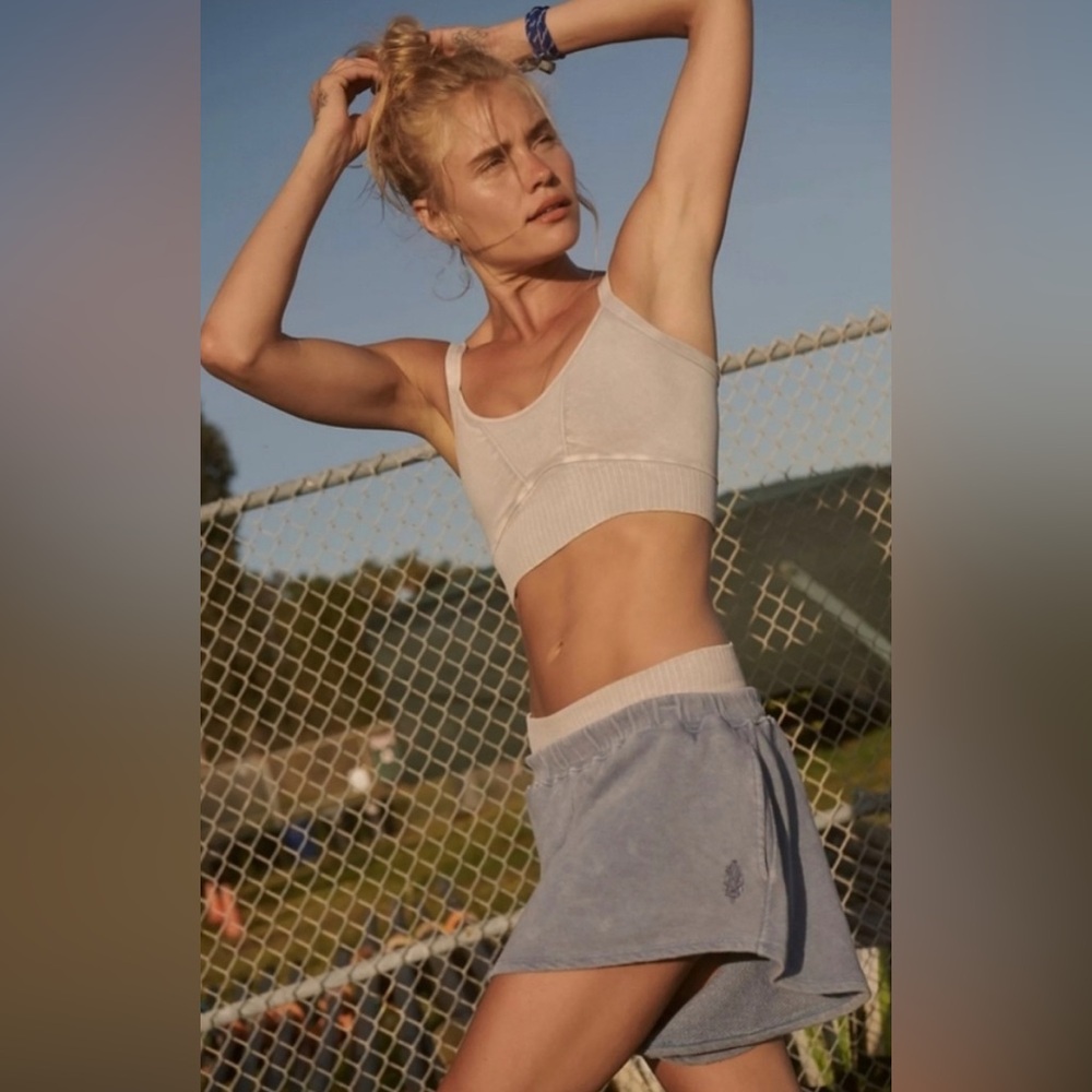 Free People Movement Around We Go Shorts Blue Dusk Size Large NWT